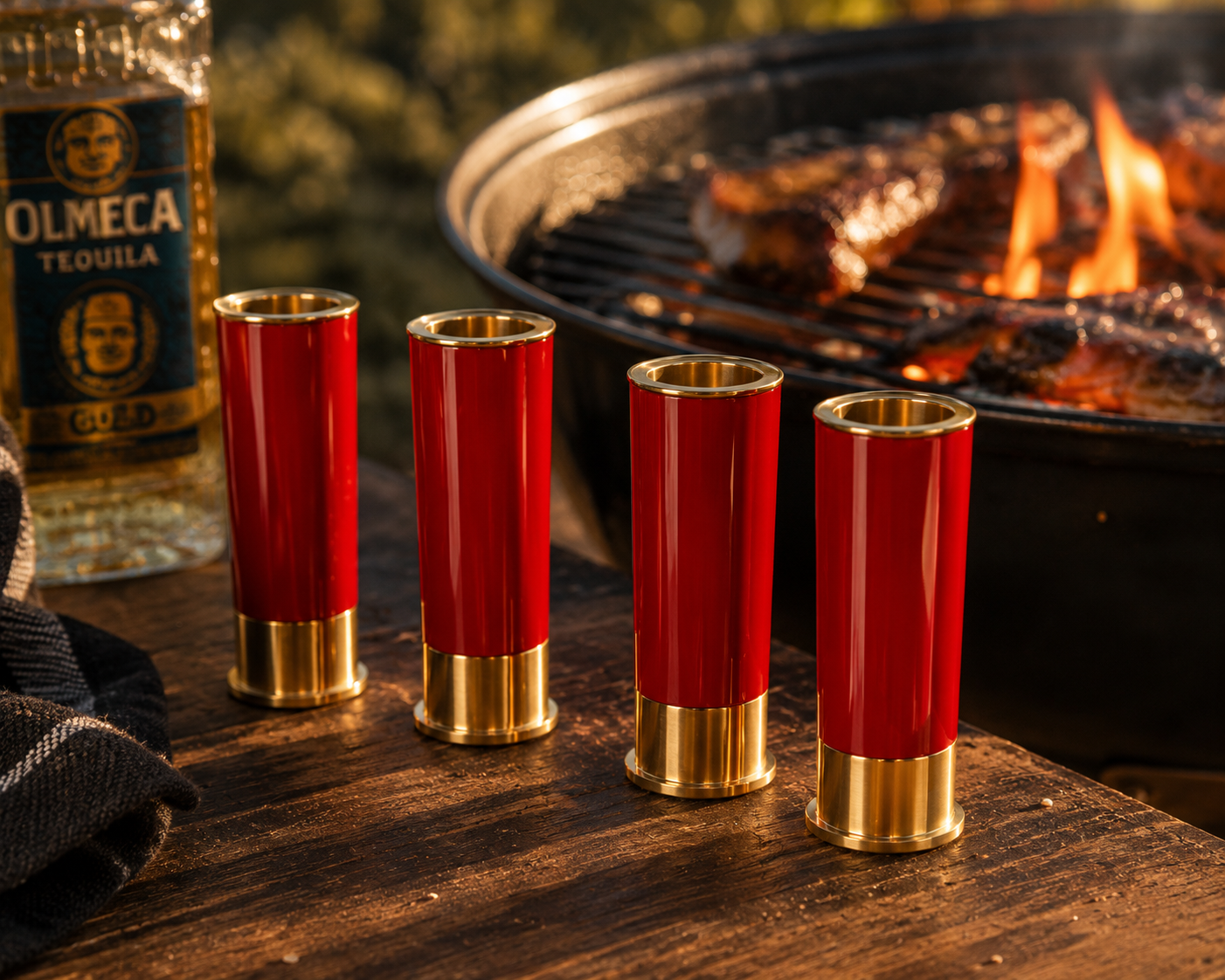 Shot gun shells shot glasses